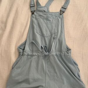 Baby Blue Cotton Overall Shorts
